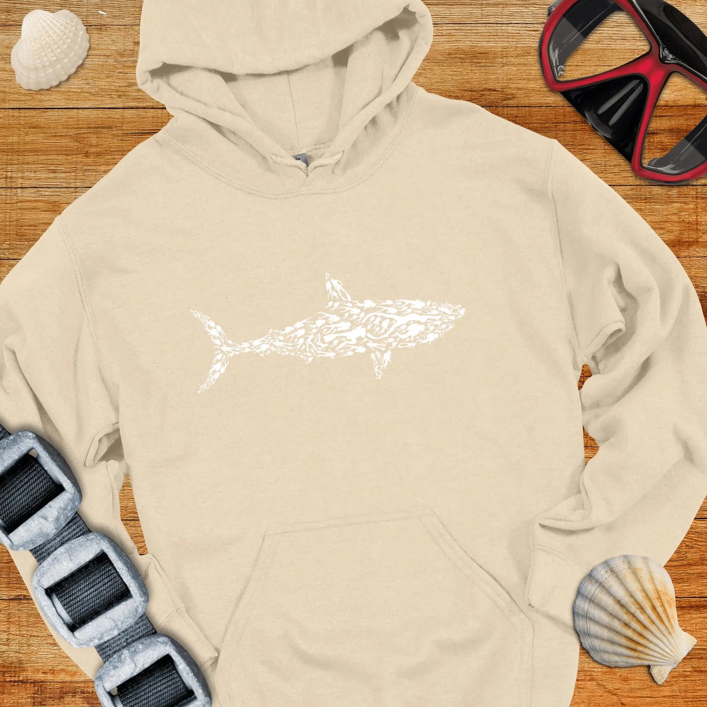Hoodie Sand / S Diver Shark Hoodie