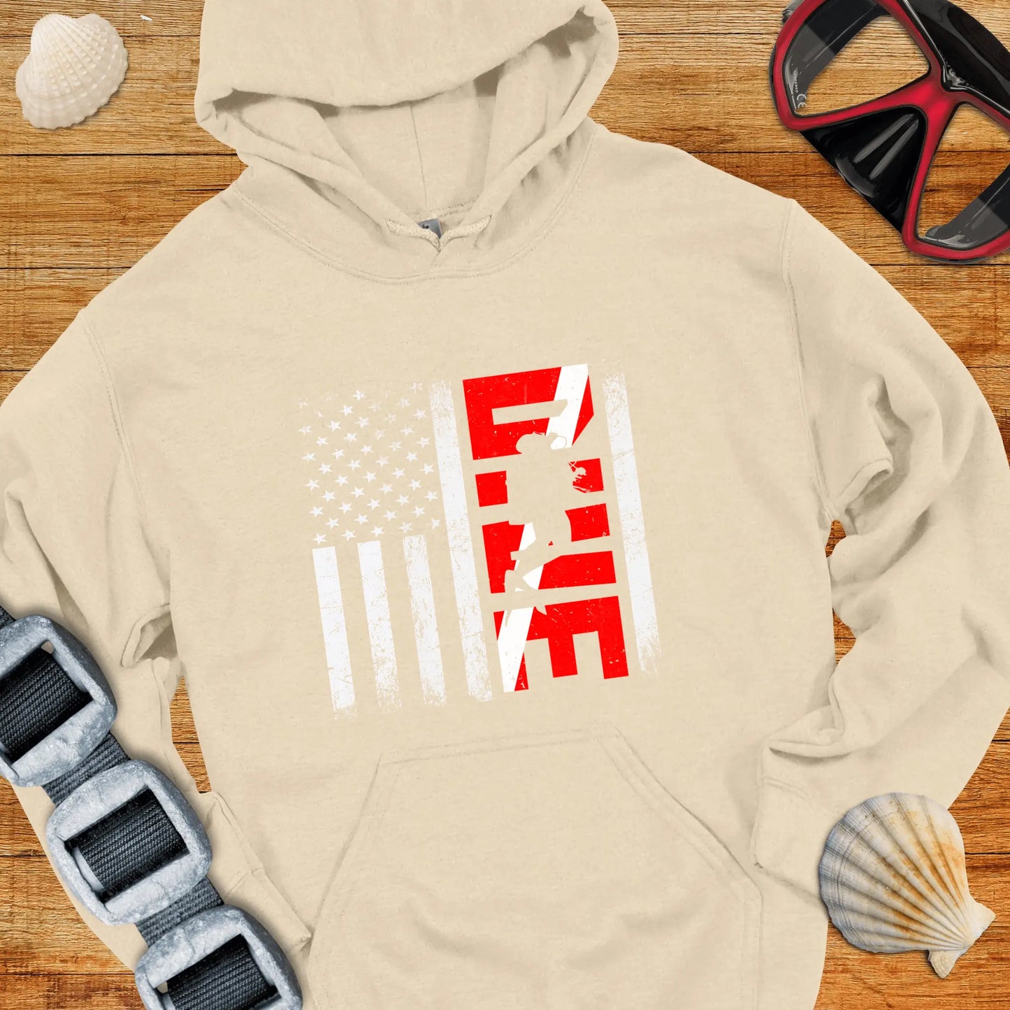 Hoodie Sand / S Diver USA Hoodie
