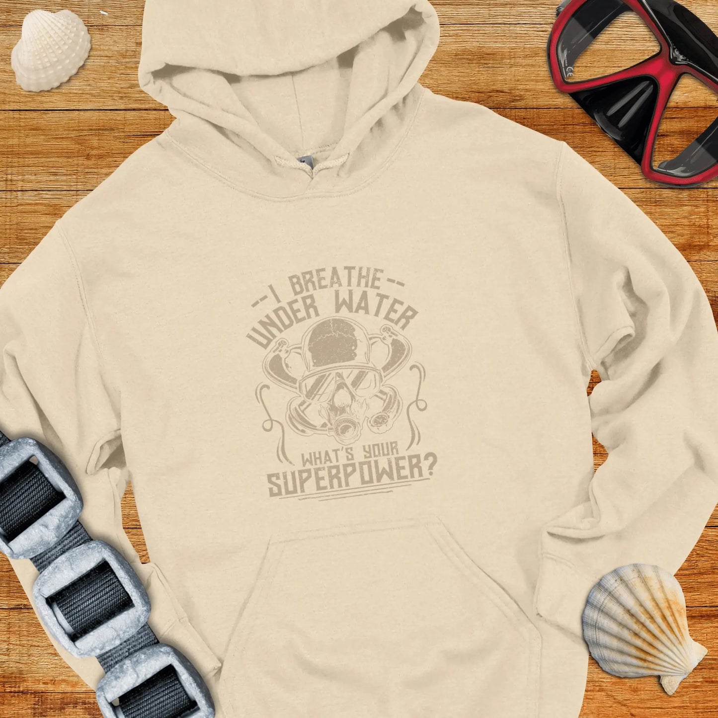 Hoodie Sand / S I Breath Underwater Hoodie