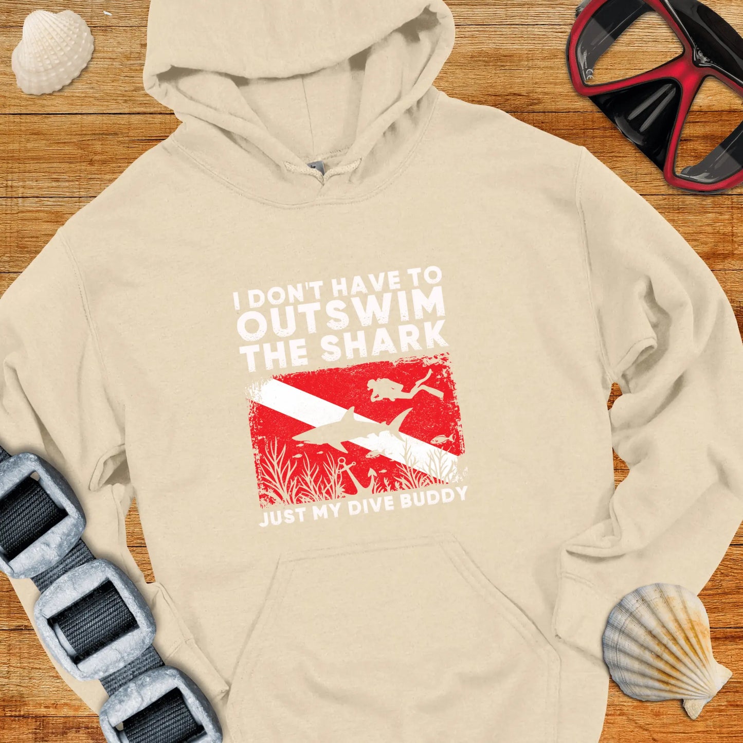 Hoodie Sand / S Outswim The Shark Hoodie