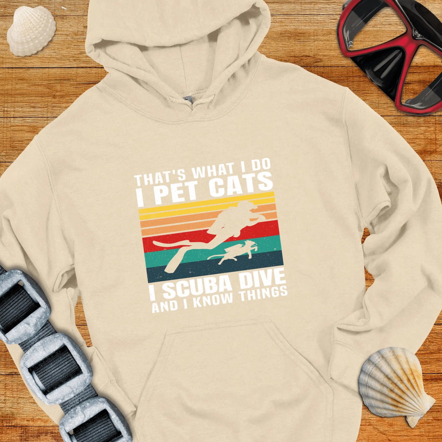 Hoodie Sand / S Scuba and Cats Hoodie