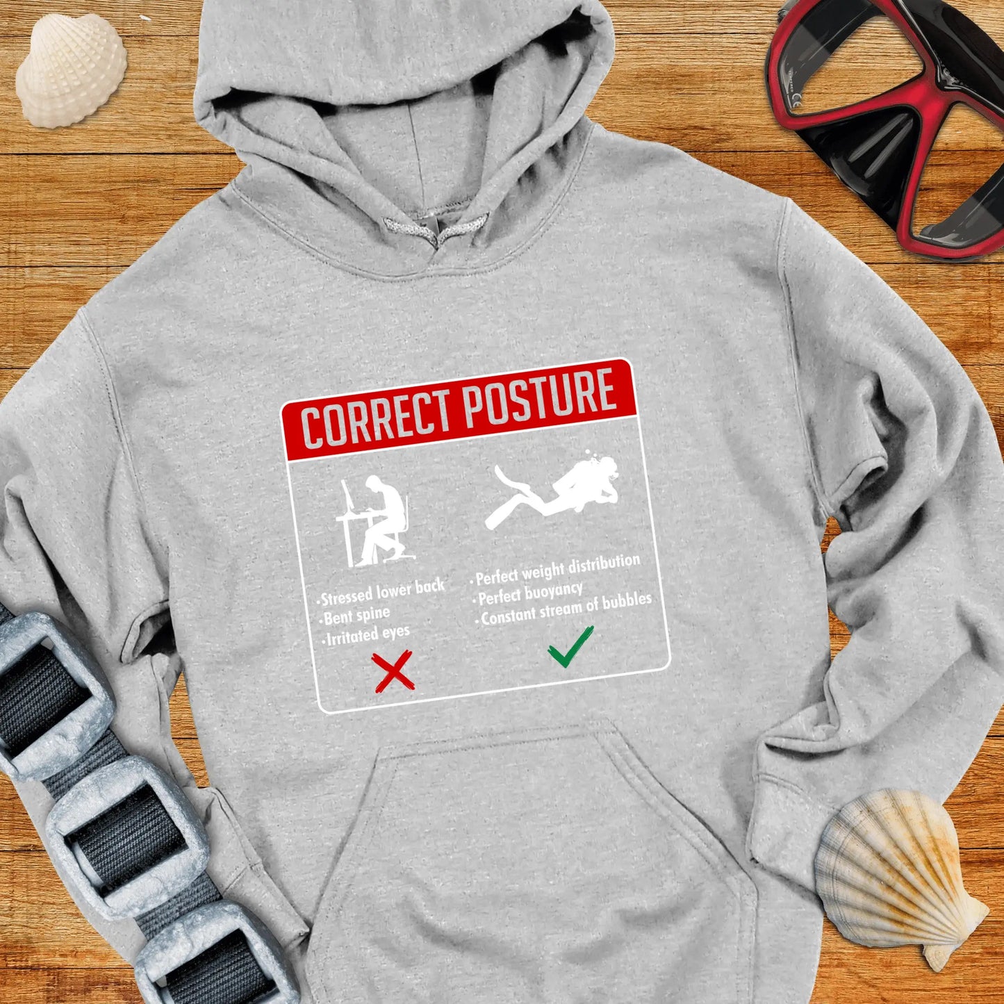 Hoodie Sport Grey / S Correct Posture Hoodie