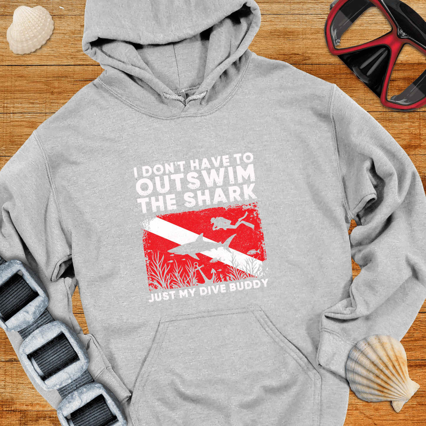 Hoodie Sport Grey / S Outswim The Shark Hoodie