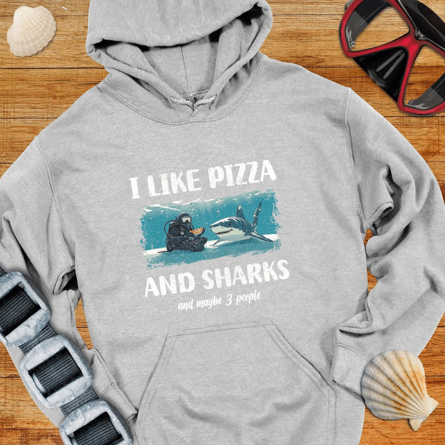 Hoodie Sport Grey / S Pizza & Sharks Hoodie