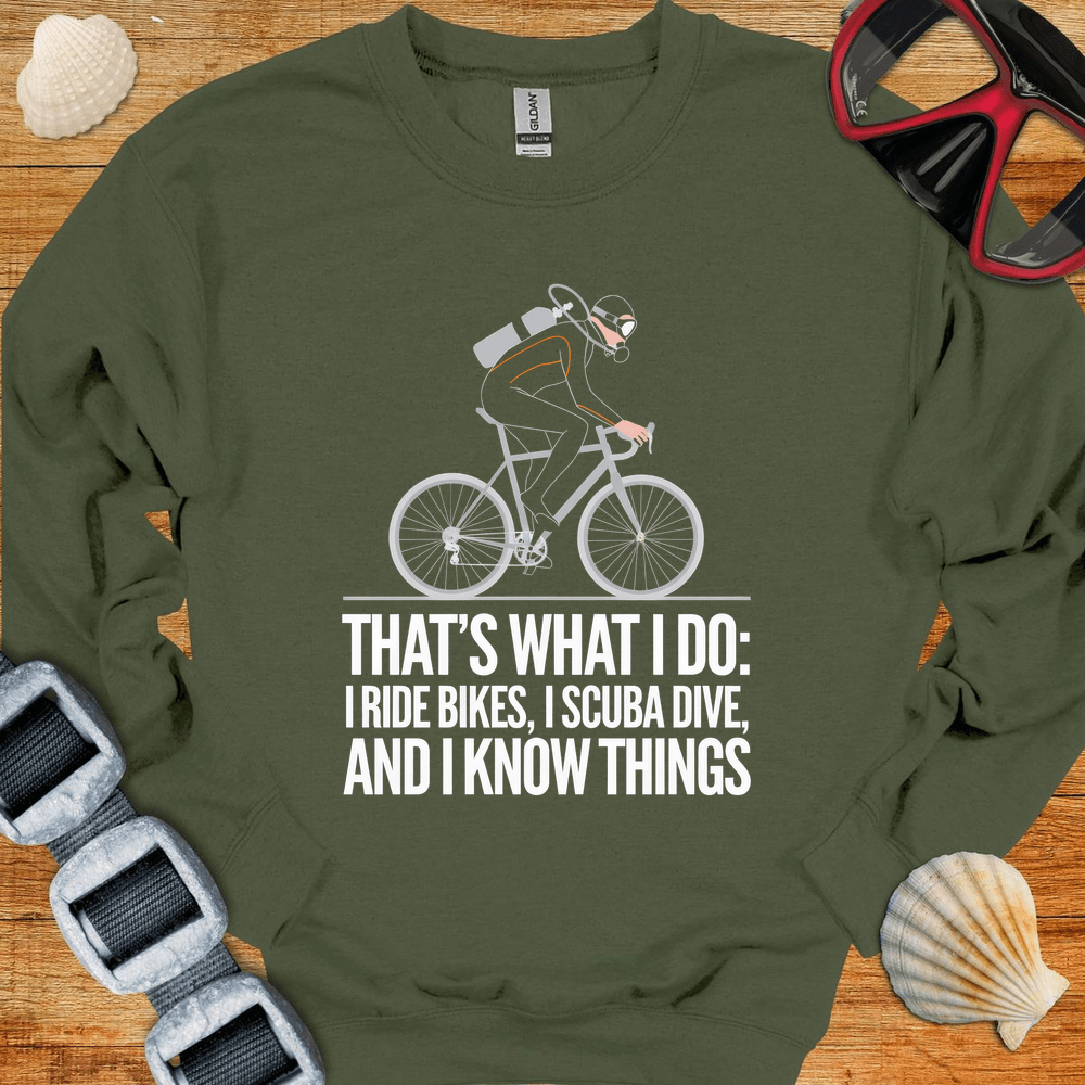 Sweatshirt S / Military Green Do Bikes Diving Crewneck