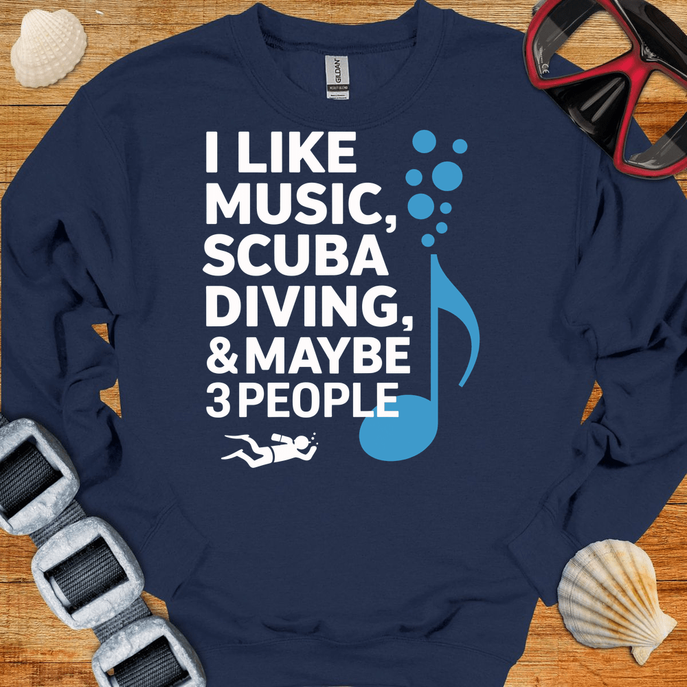 Sweatshirt S / Navy Diving And Music Crewneck