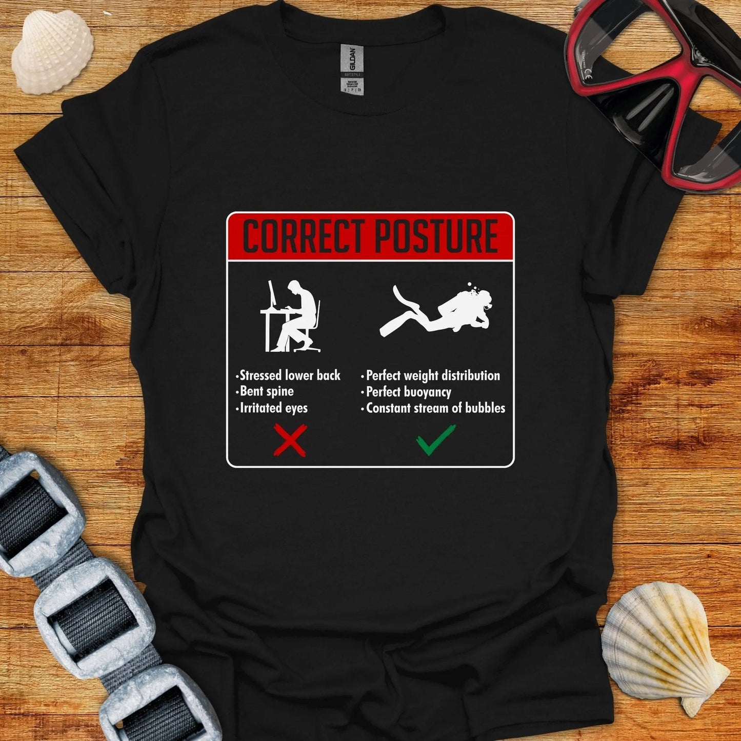 T-Shirt Black / S Correct Posture T-Shirt