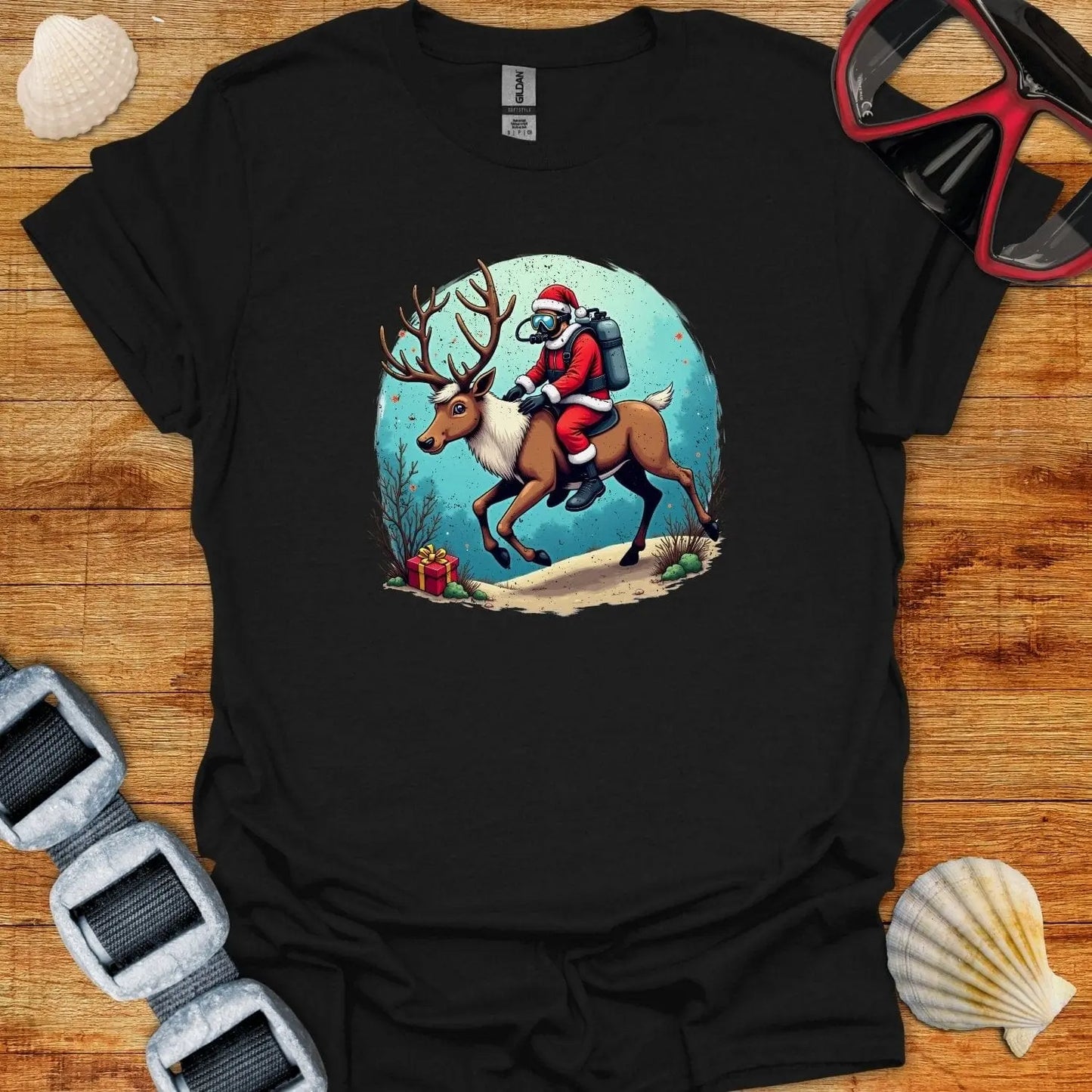 T-Shirt Black / S Dive Reindeer T-Shirt