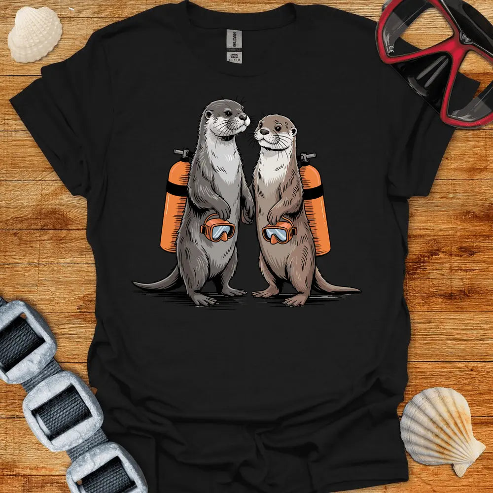 T-Shirt Black / S Diving Otters T-Shirt