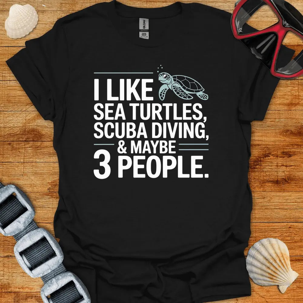 T-Shirt Black / S I Like Sea Turtles T-Shirt