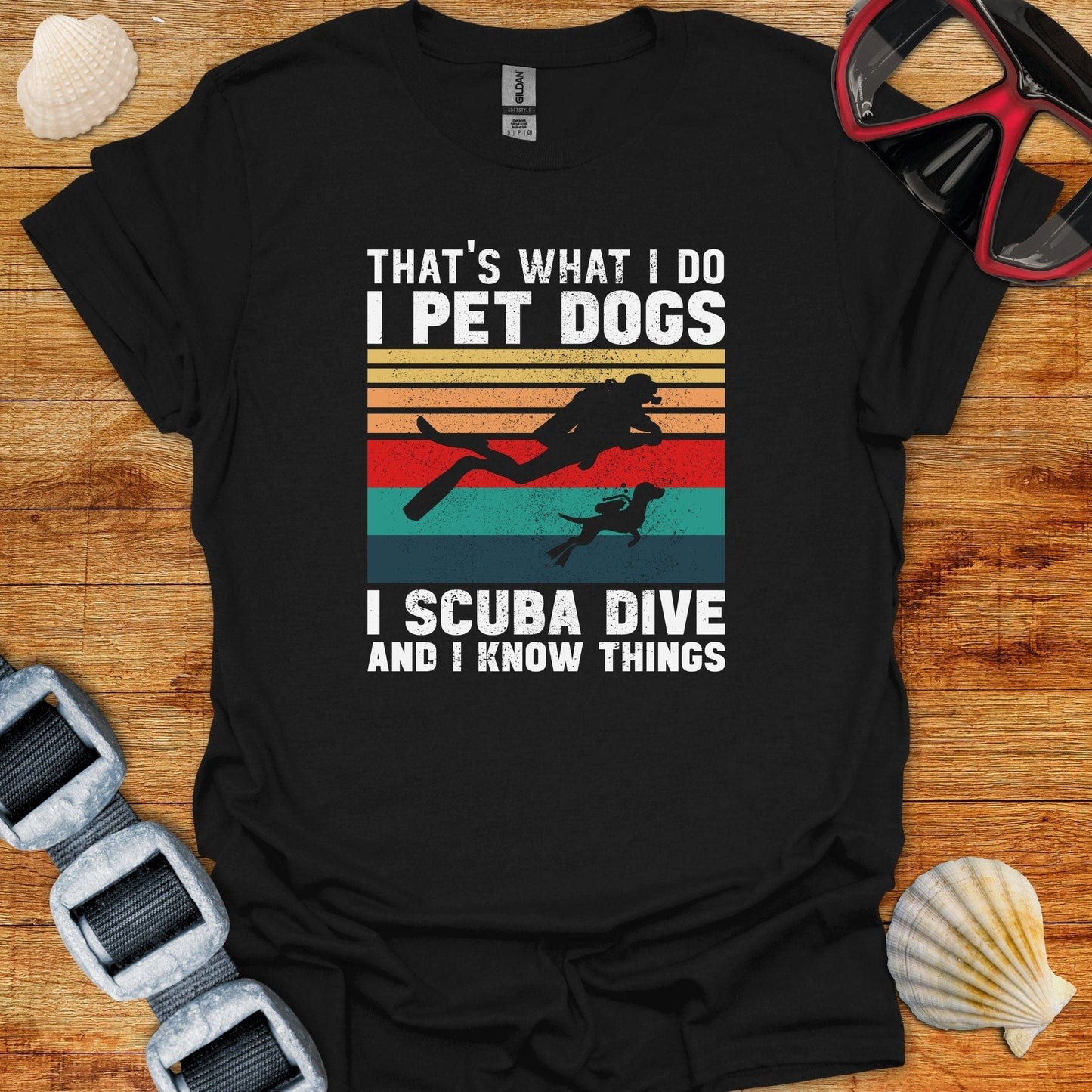 T-Shirt Black / S Scuba and Dogs T-Shirt