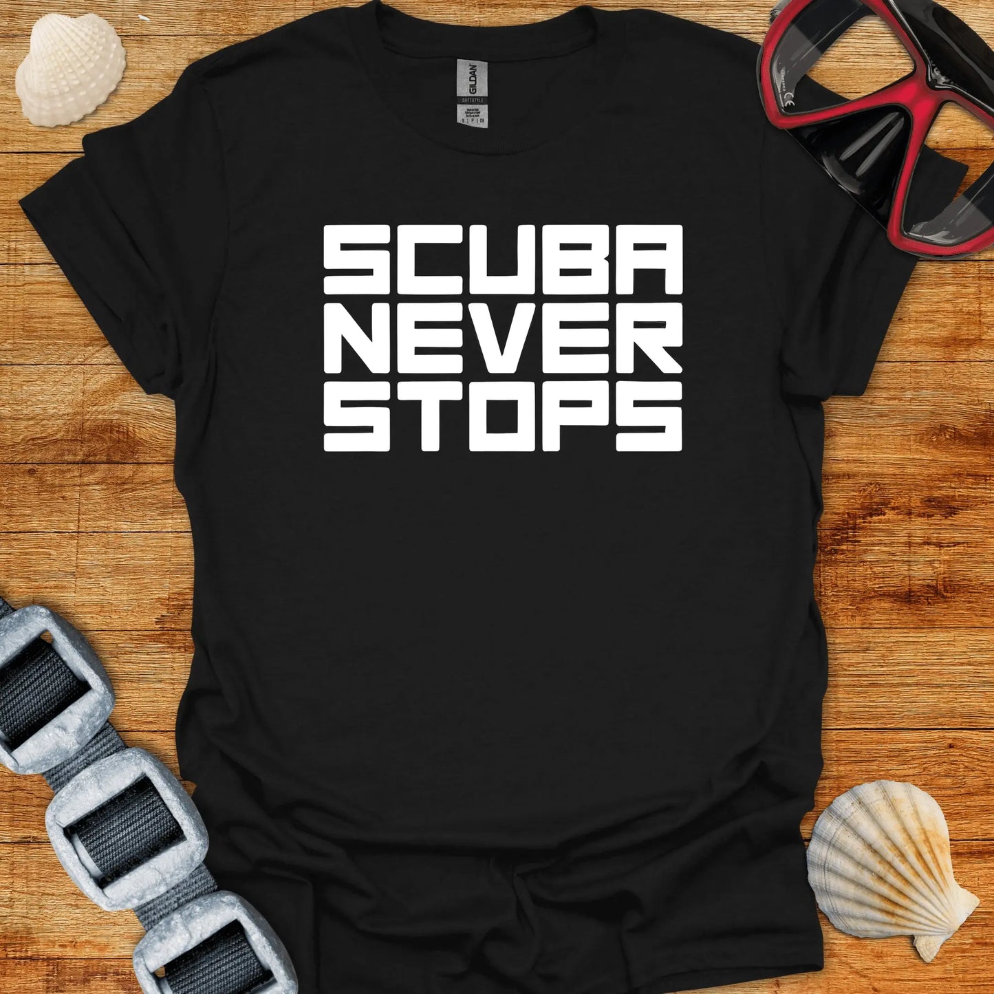 T-Shirt Black / S SCUBA Never Stops T-Shirt