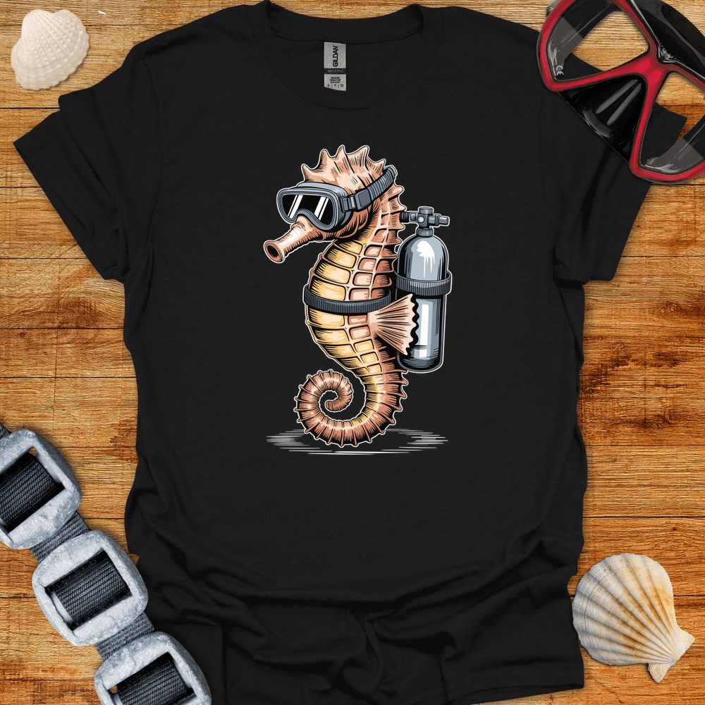 T-Shirt Black / S Seahorse Diver T-Shirt