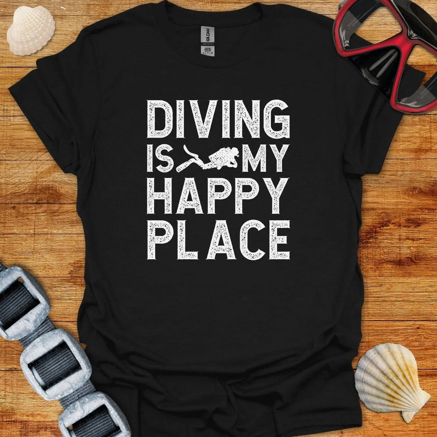 T-Shirt Black / XS Diving Is My Happy Place