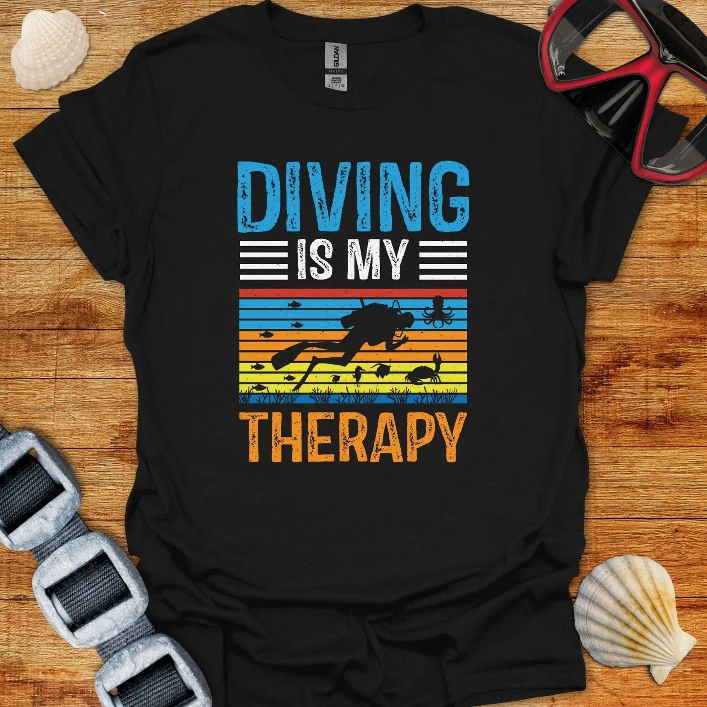 T-Shirt Black / XS Diving Is My Therapy