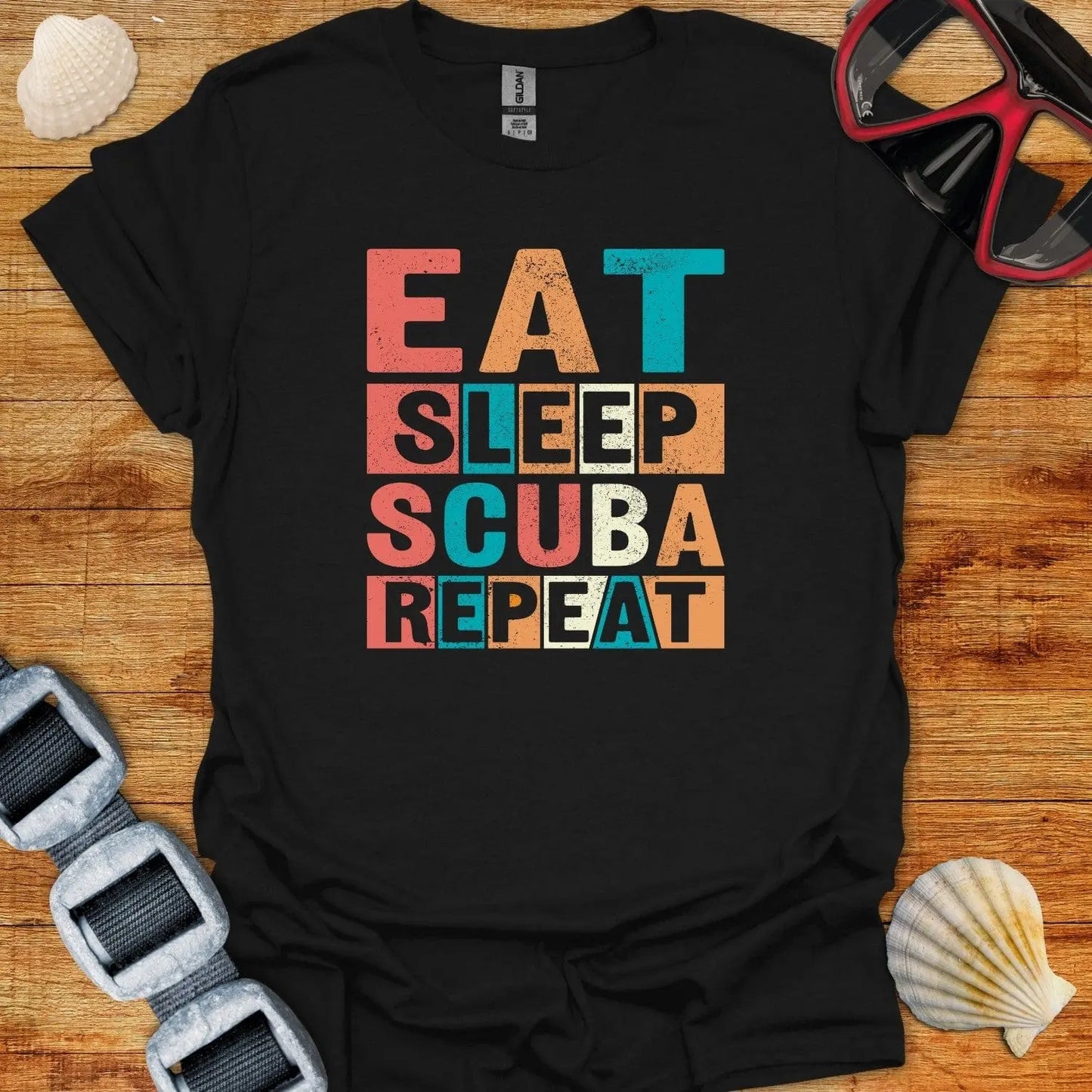T-Shirt Black / XS Eat Sleep Dive Repeat