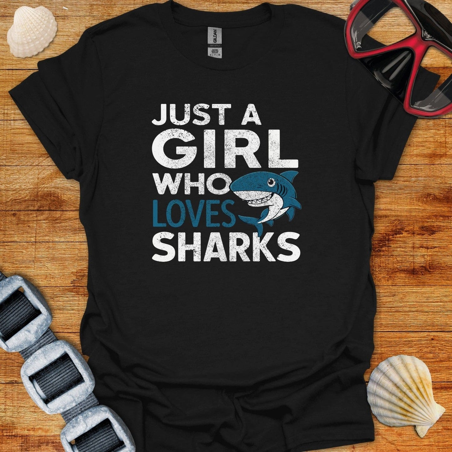 T-Shirt Black / XS Just A Girl Who Loves Sharks
