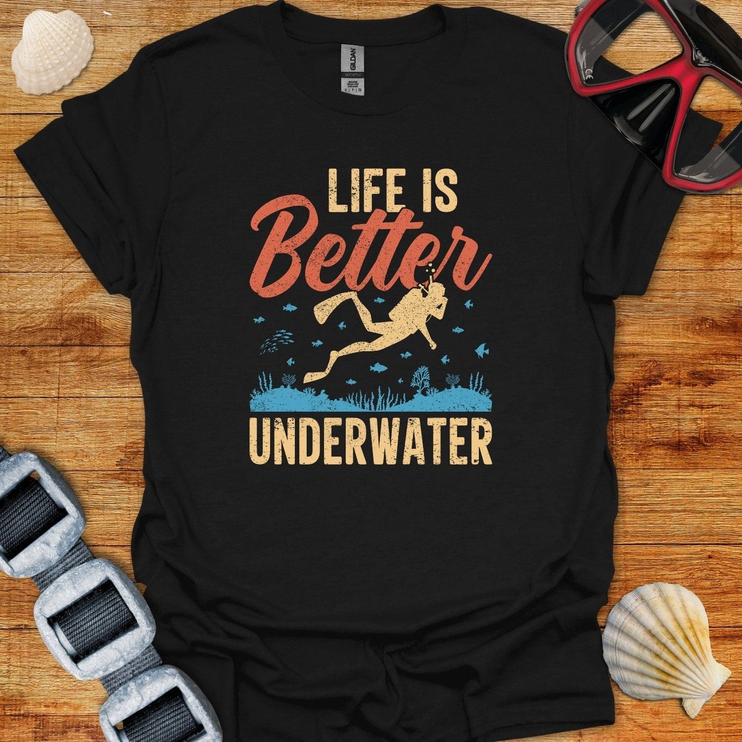 T-Shirt Black / XS Life Is Better Underwater