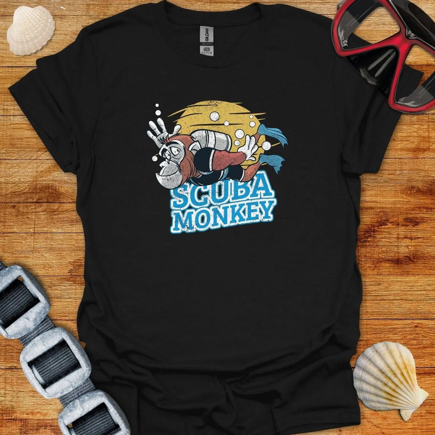T-Shirt Black / XS Scuba Monkey