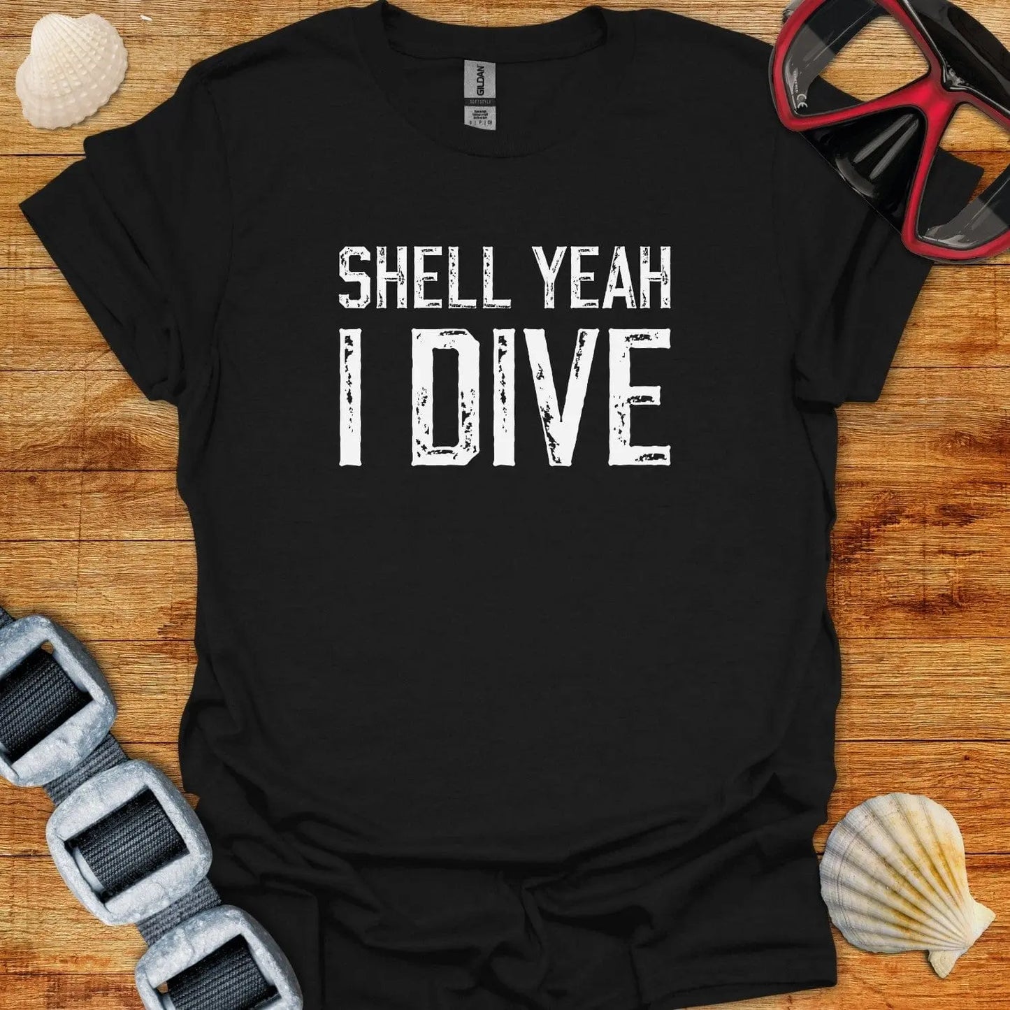 T-Shirt Black / XS Shell Yeah I Dive