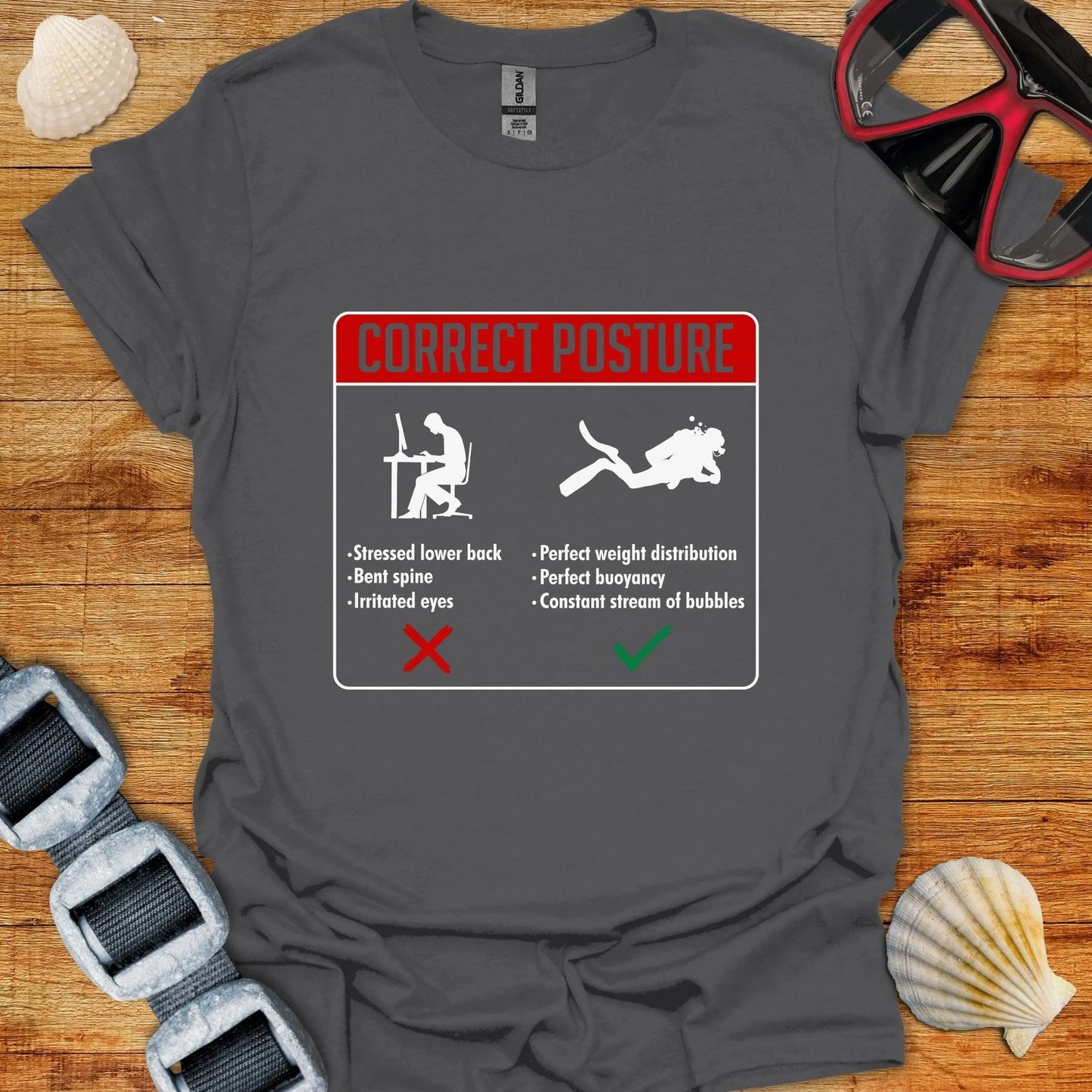 T-Shirt Charcoal / S Correct Posture T-Shirt