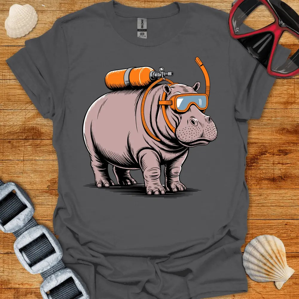 T-Shirt Charcoal / S Hippo Diver T-Shirt