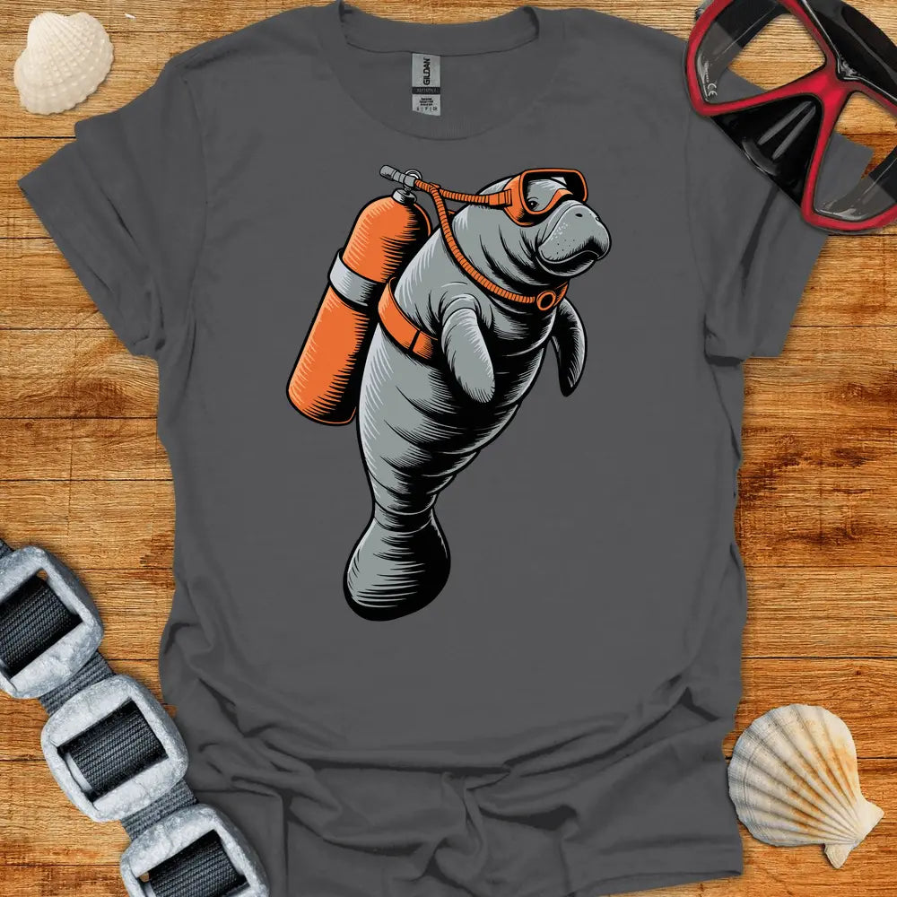 T-Shirt Charcoal / S Manatee Diver T-Shirt