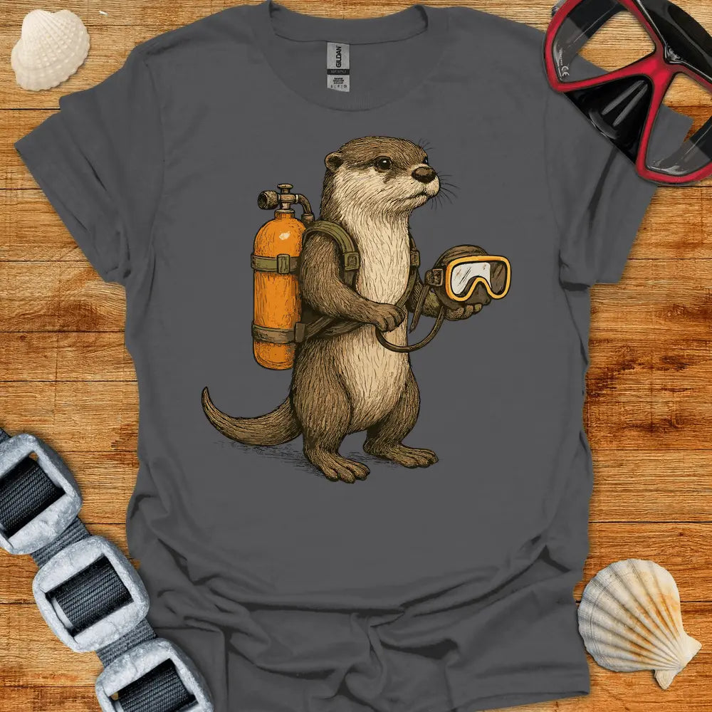 T-Shirt Charcoal / S Scuba Otter T-Shirt