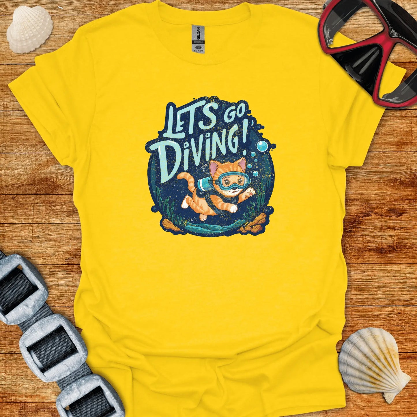 T-Shirt Daisy / S Cat Diving T-Shirt