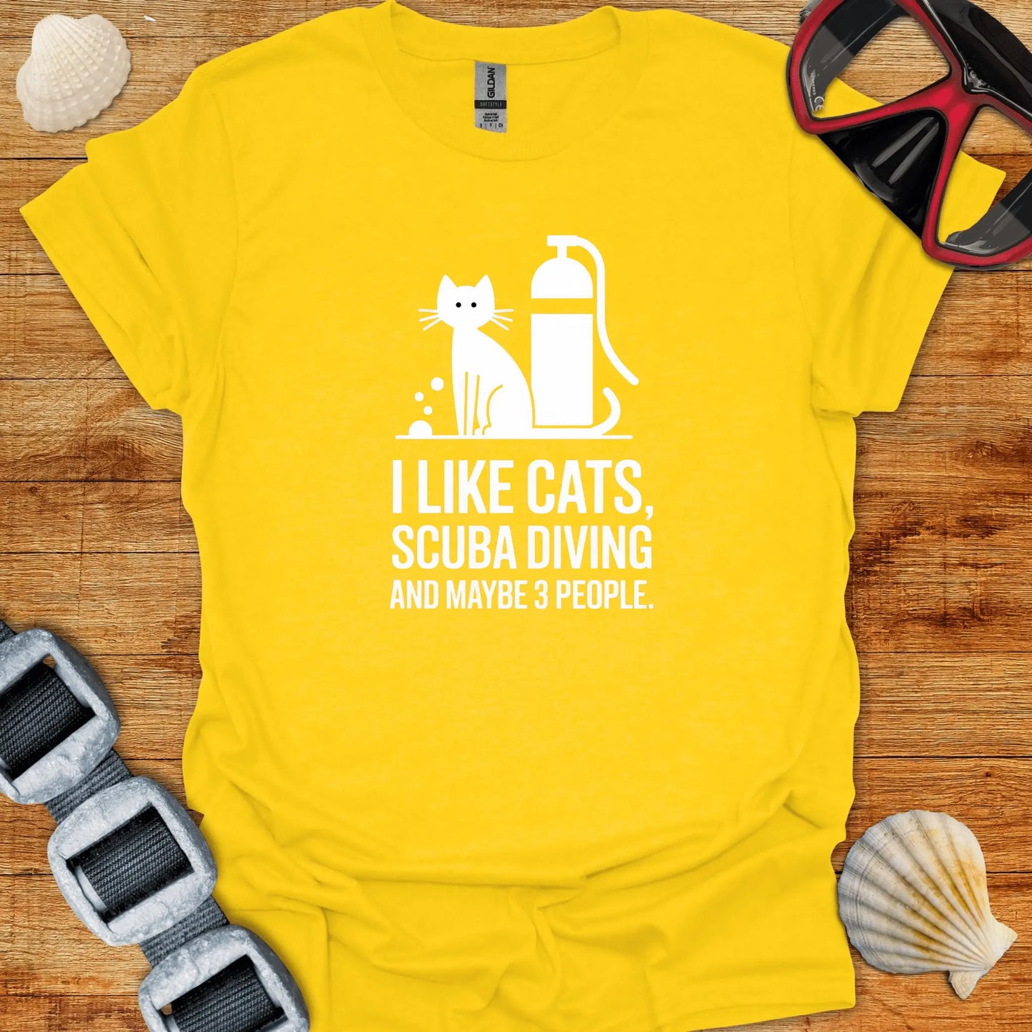 T-Shirt Daisy / S I Like Cats & Diving T-Shirt