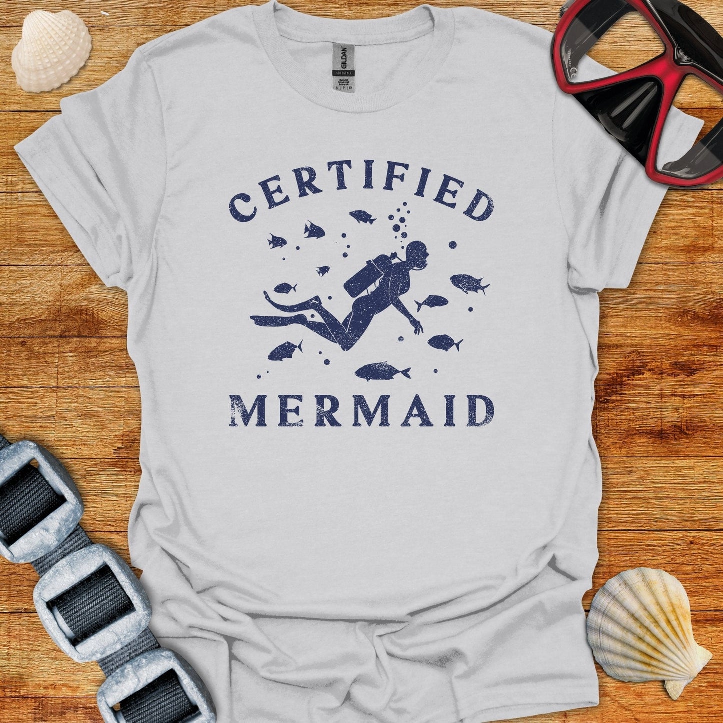 T-Shirt Ice Grey / S Ceritfied Mermaid - T Shirt