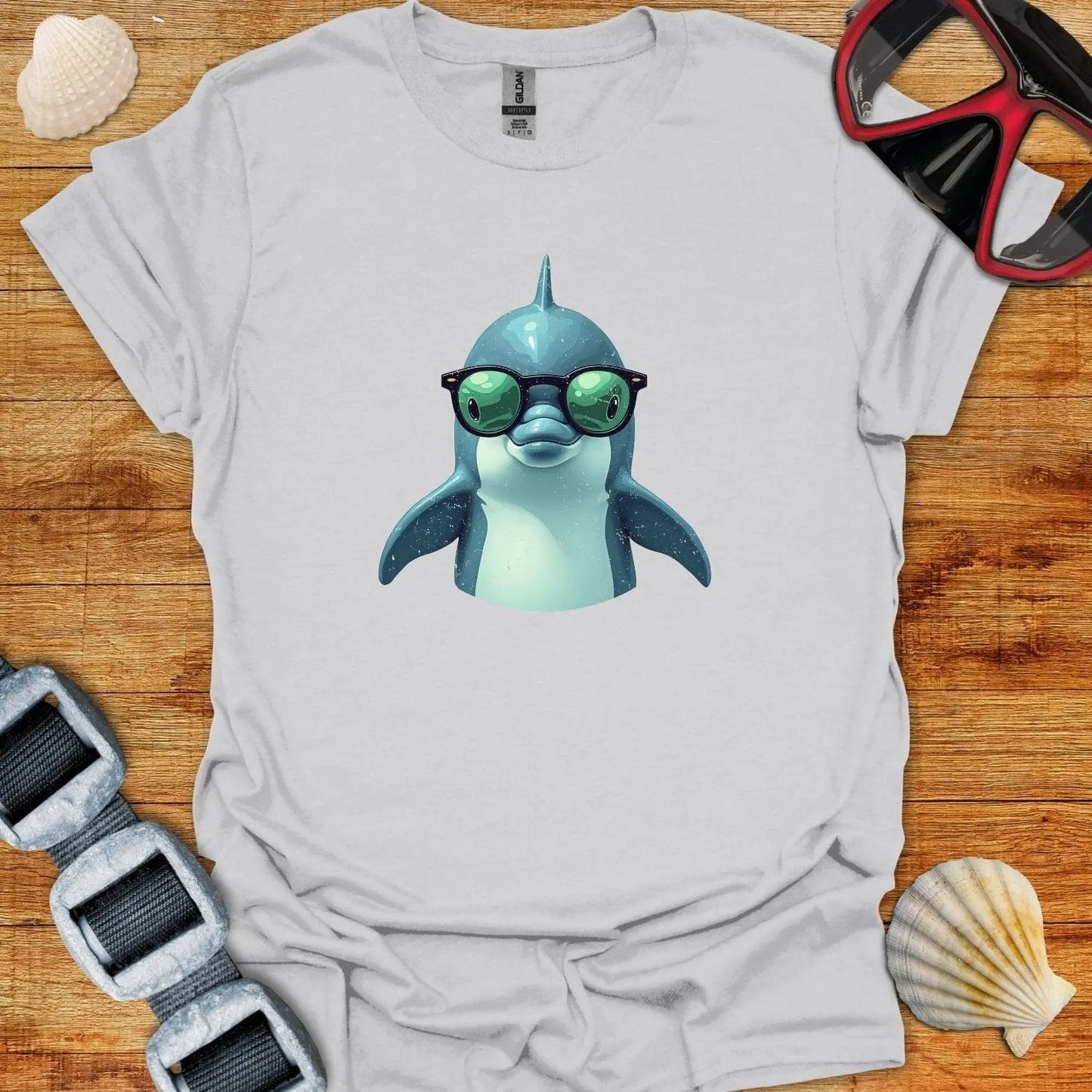 T-Shirt Ice Grey / S Cool Dolphin T-Shirt
