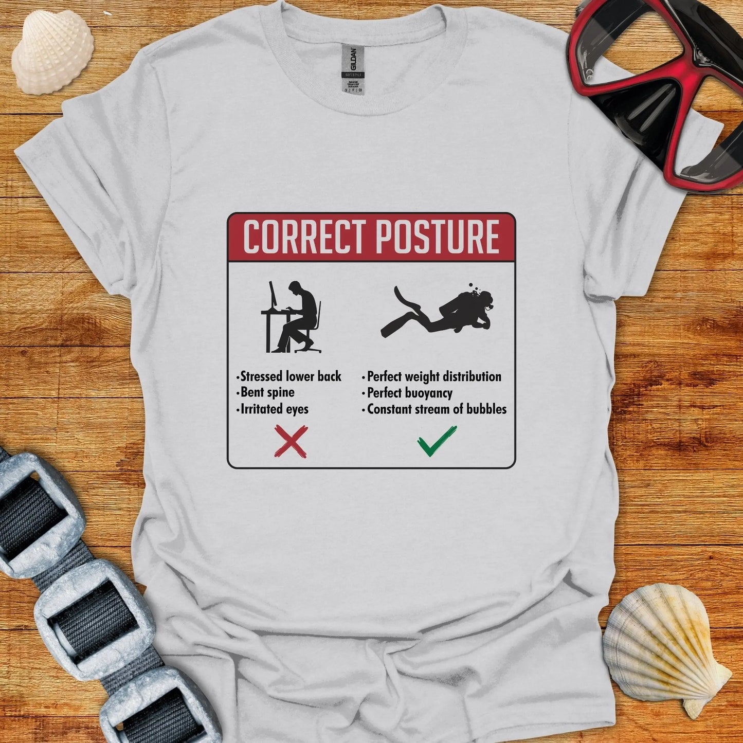 T-Shirt Ice Grey / S Correct Posture T-Shirt