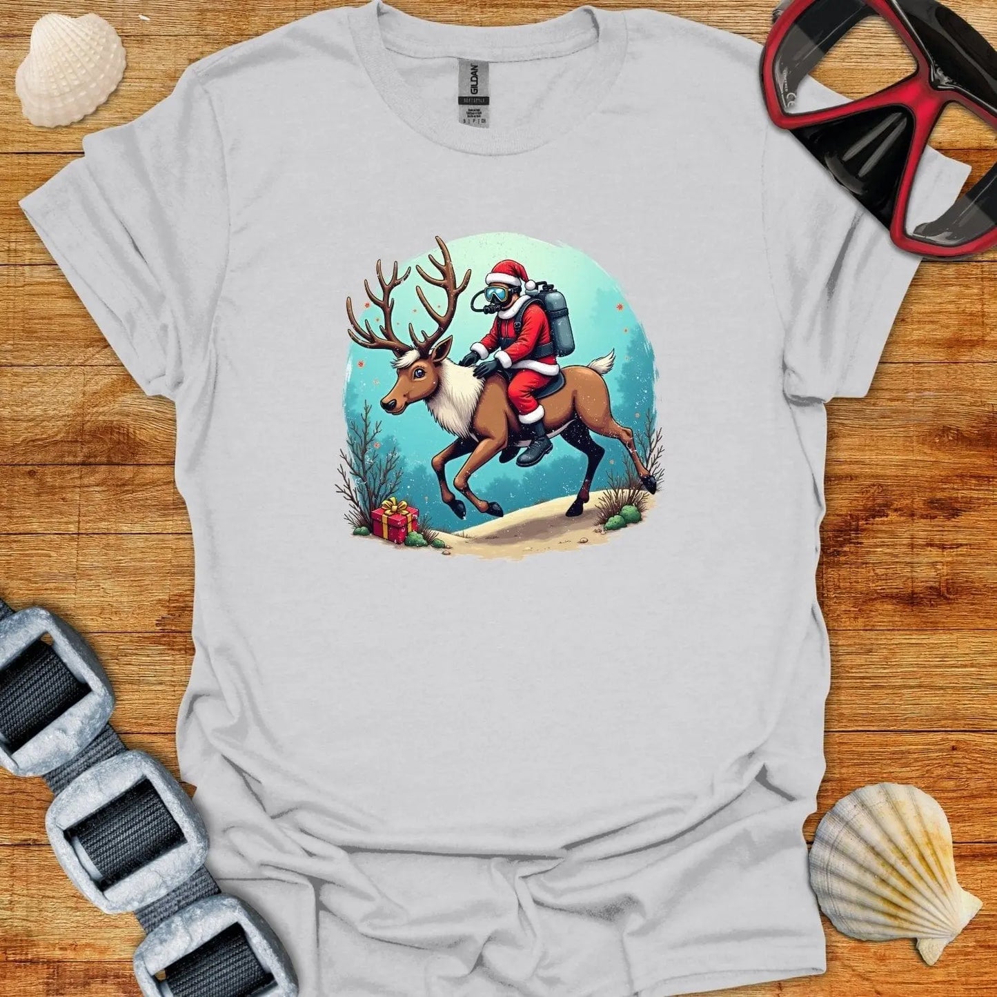 T-Shirt Ice Grey / S Dive Reindeer T-Shirt