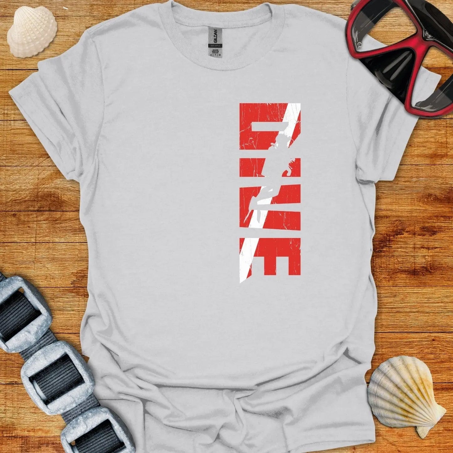 T-Shirt Ice Grey / S Dive Vertical