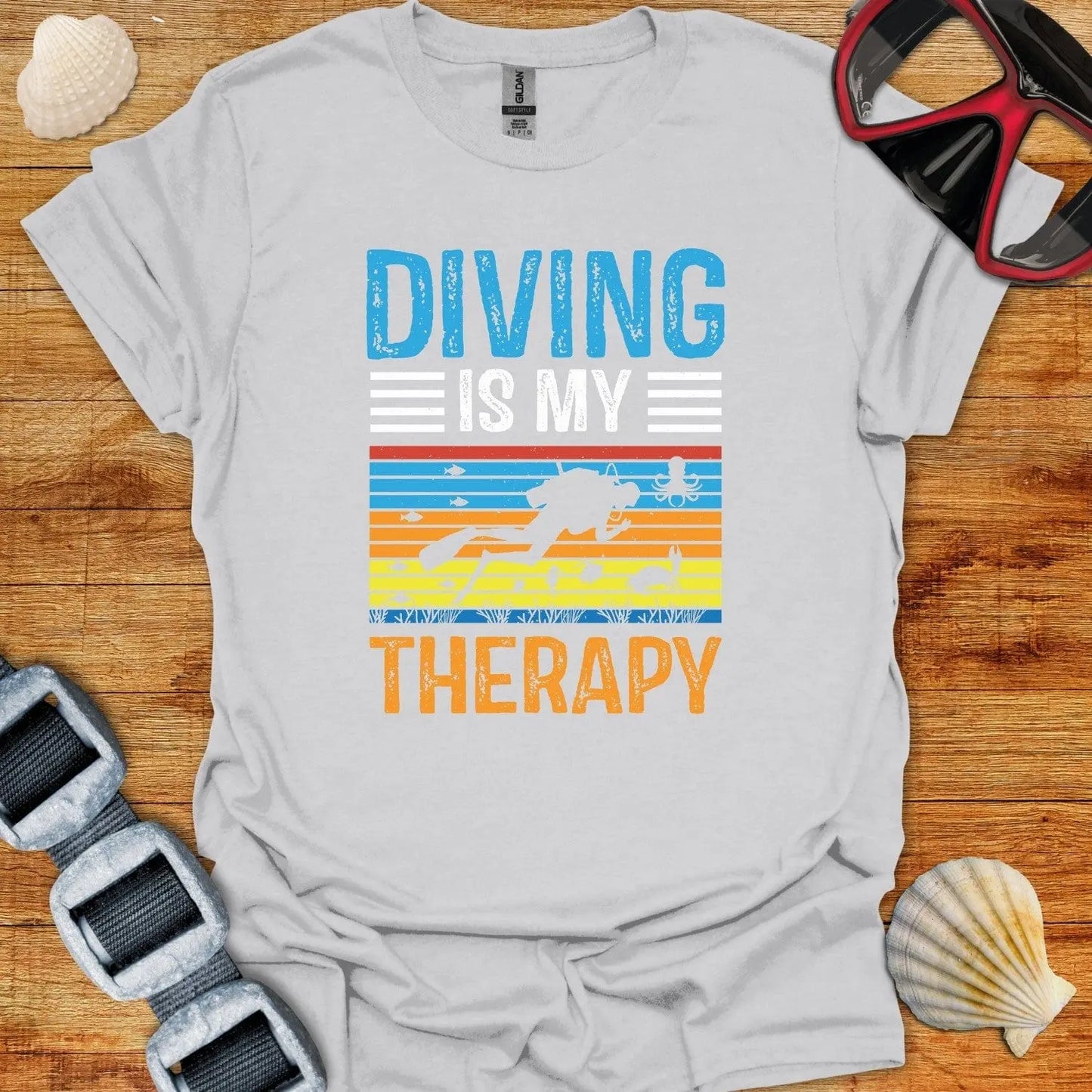 T-Shirt Ice Grey / S Diving Is My Therapy