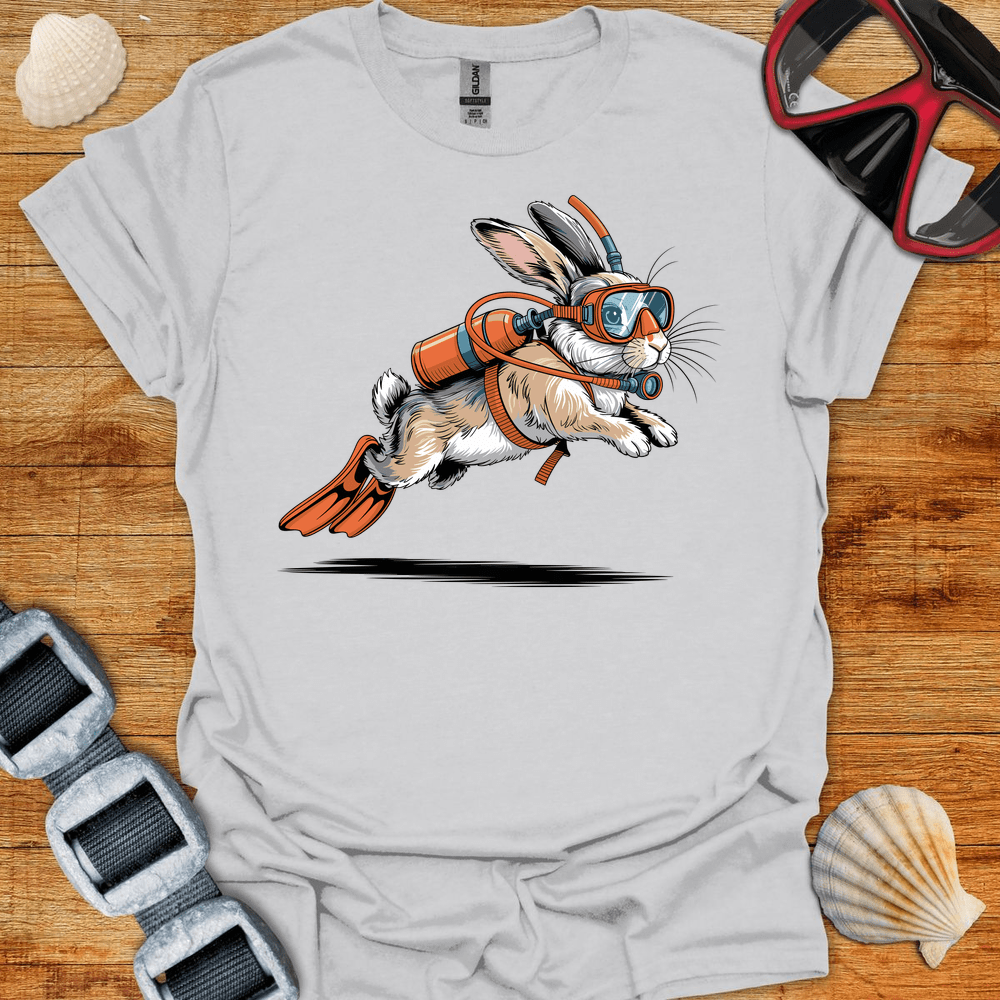 T-Shirt Ice Grey / S Diving Rabbit T-Shirt
