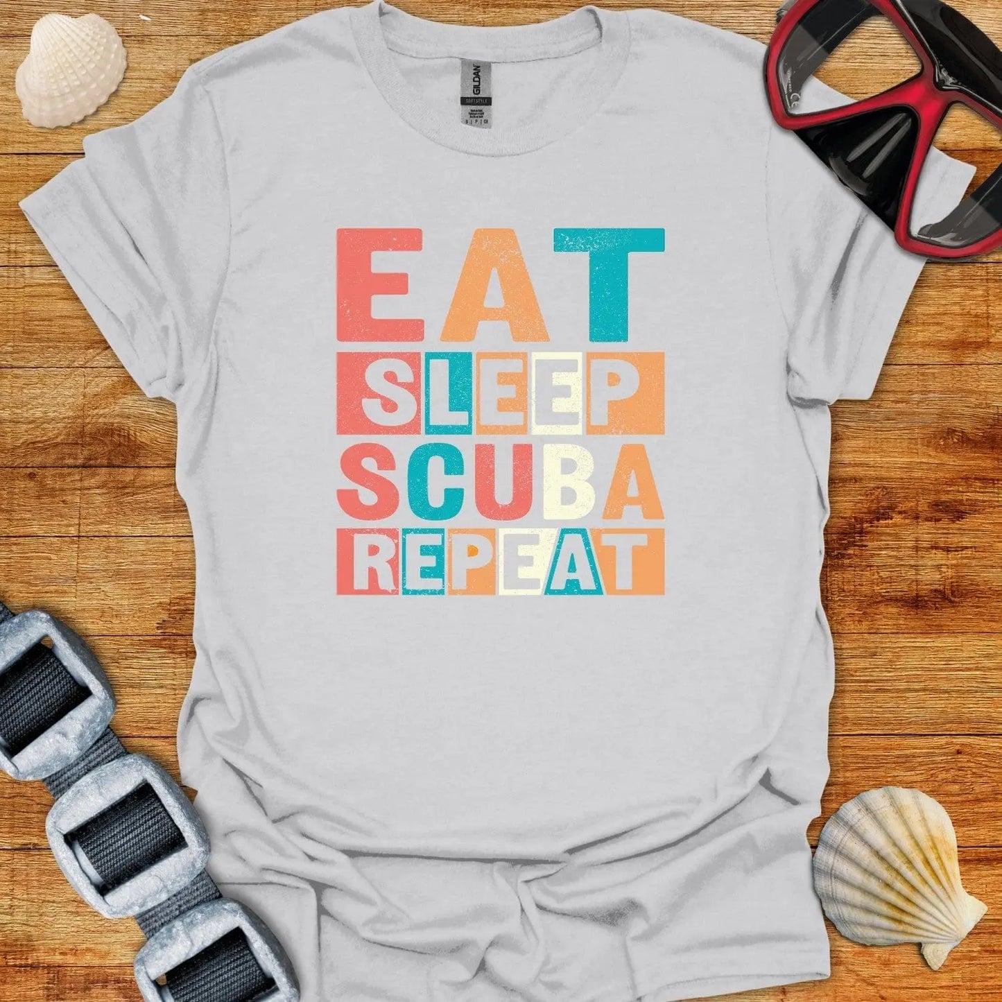 T-Shirt Ice Grey / S Eat Sleep Dive Repeat