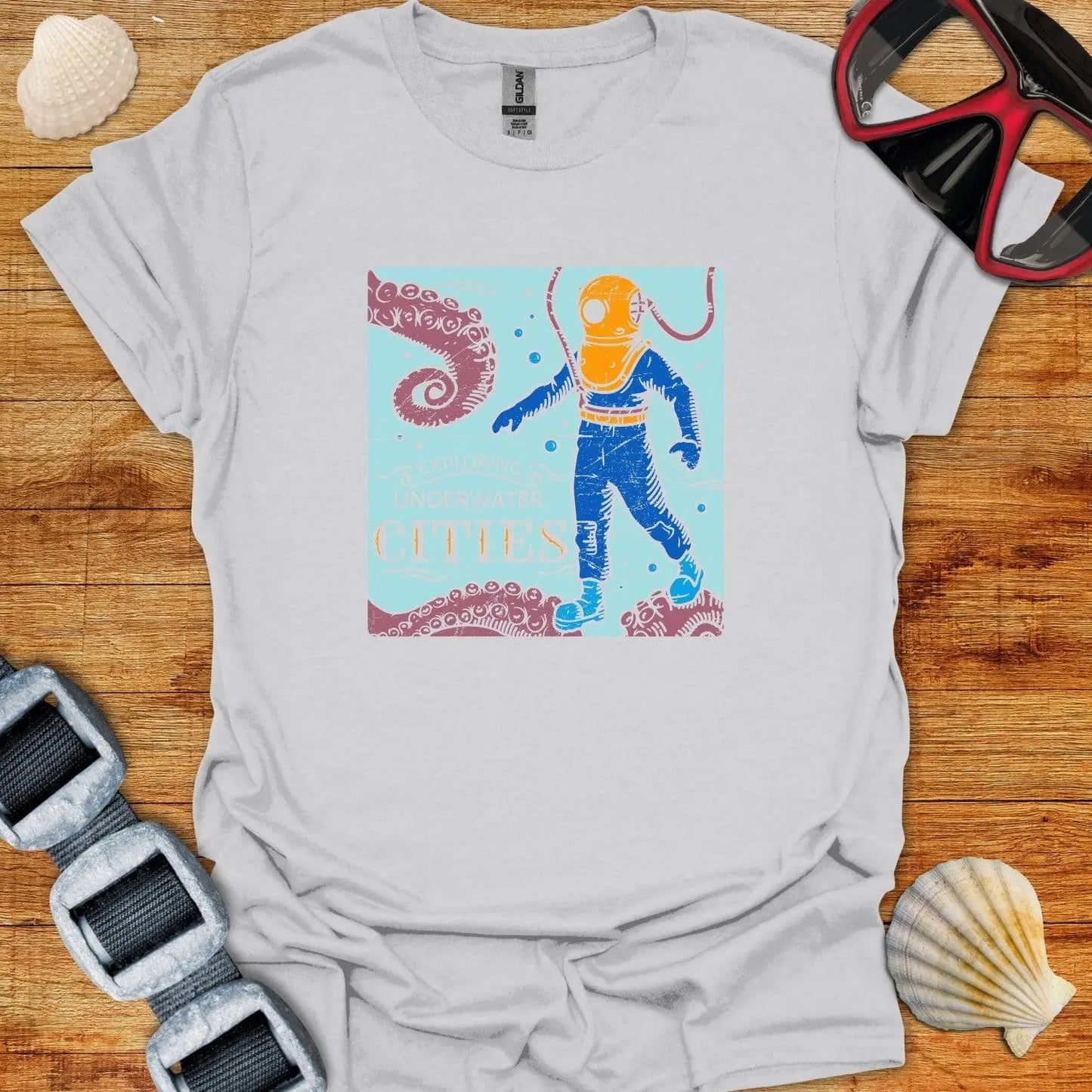 T-Shirt Ice Grey / S Exploring Underwater Cities