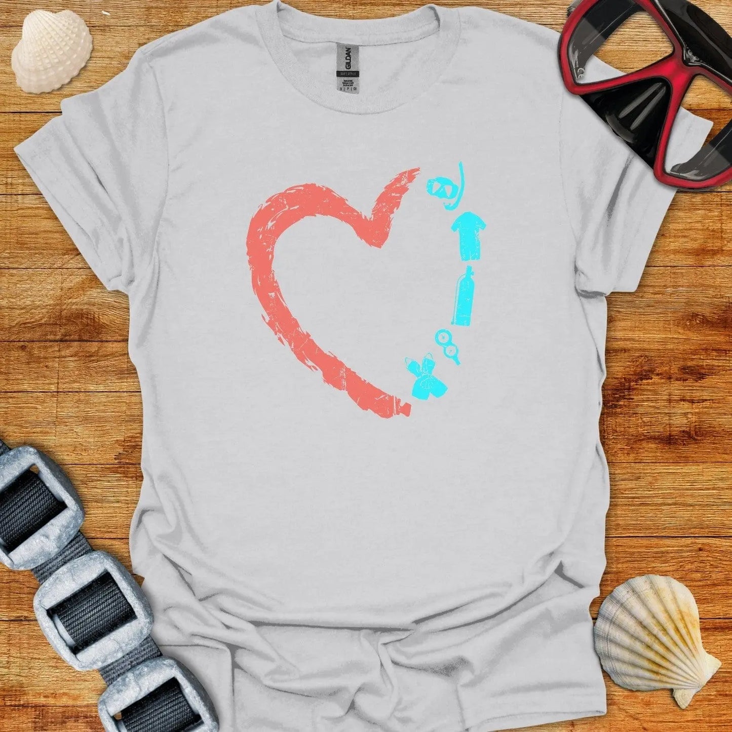 T-Shirt Ice Grey / S Heart Diving