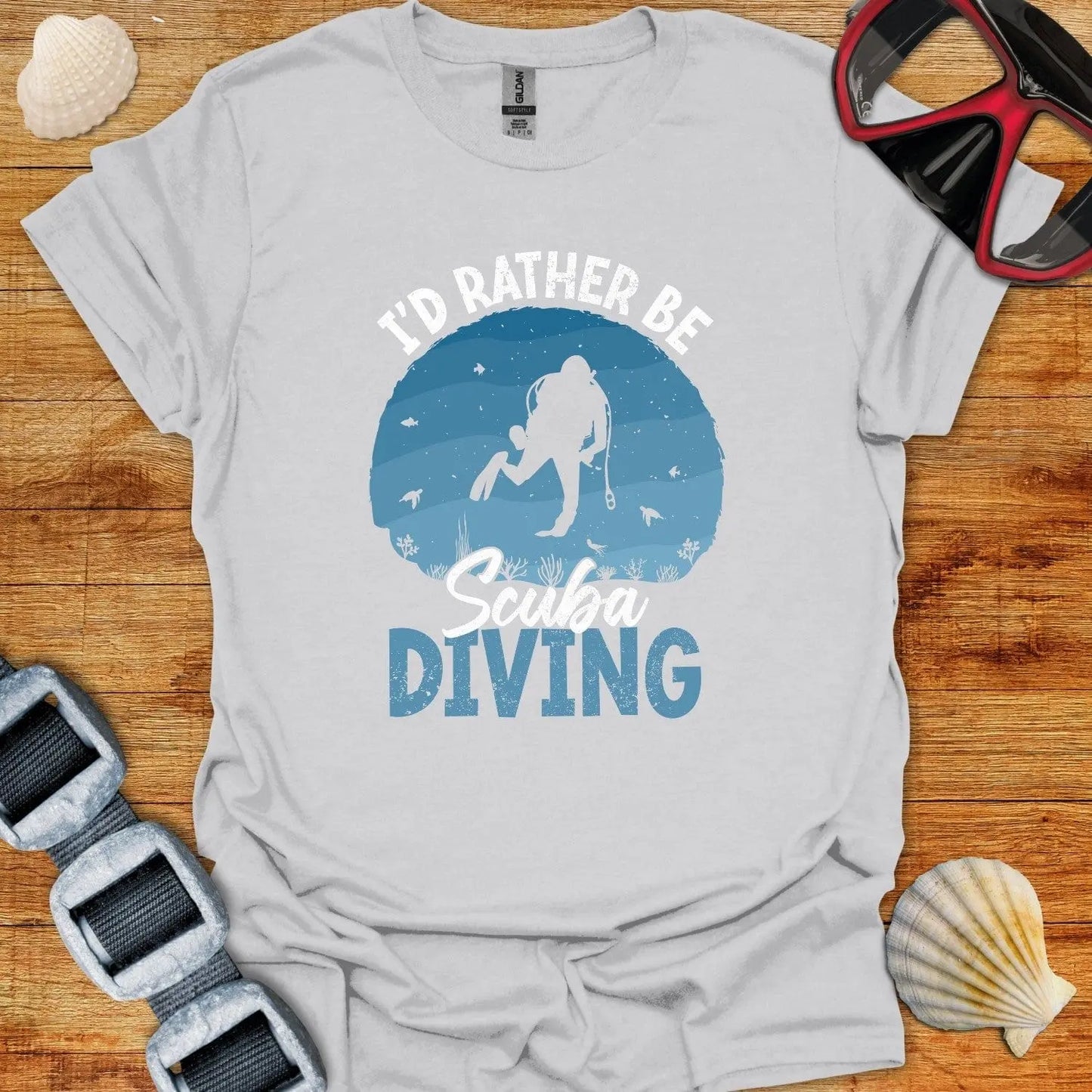 T-Shirt Ice Grey / S I Would Rather Be Scuba Diving