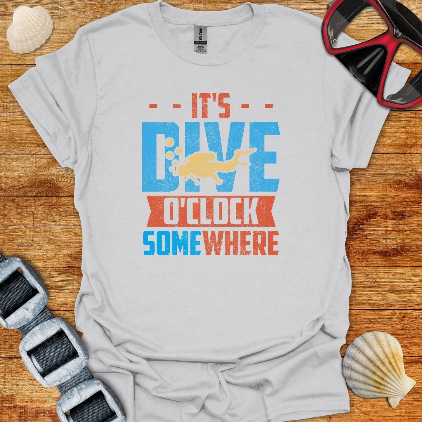 T-Shirt Ice Grey / S It's Dive O'clock Somewhere T-Shirt