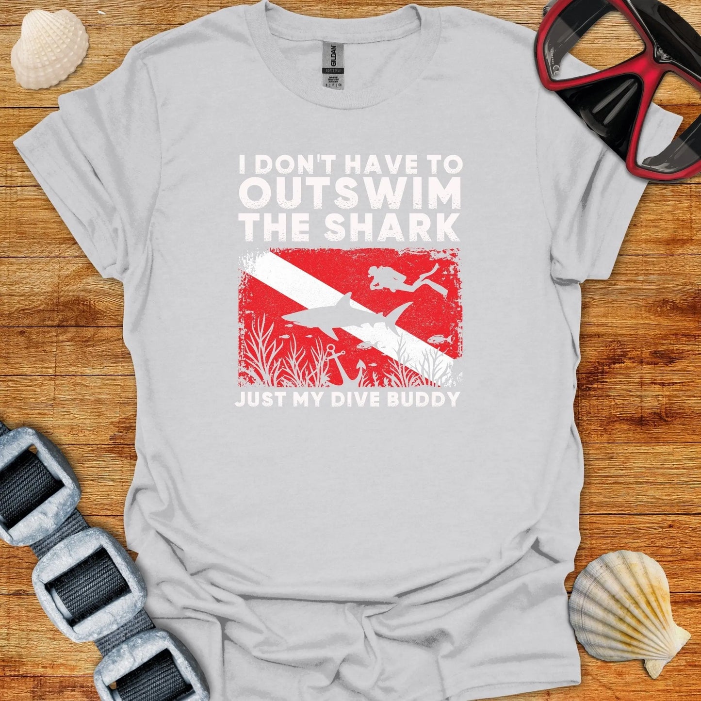 T-Shirt Ice Grey / S Outswim The Shark T-Shirt