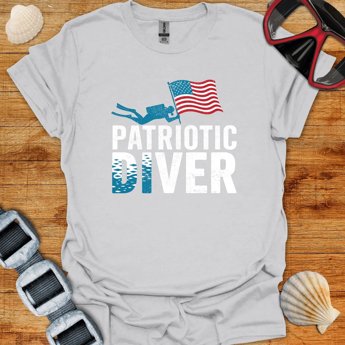 T-Shirt Ice Grey / S Patriotic Diver T-Shirt