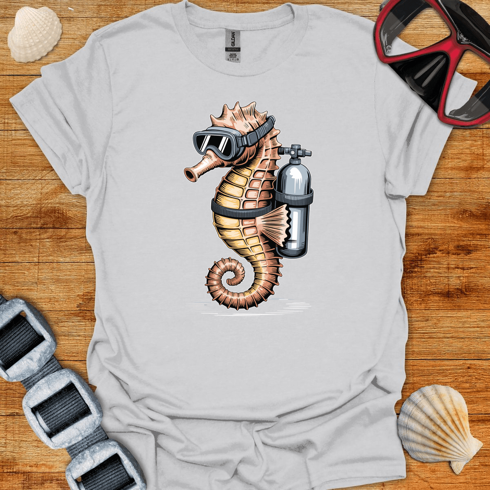 T-Shirt Ice Grey / S Seahorse Diver T-Shirt