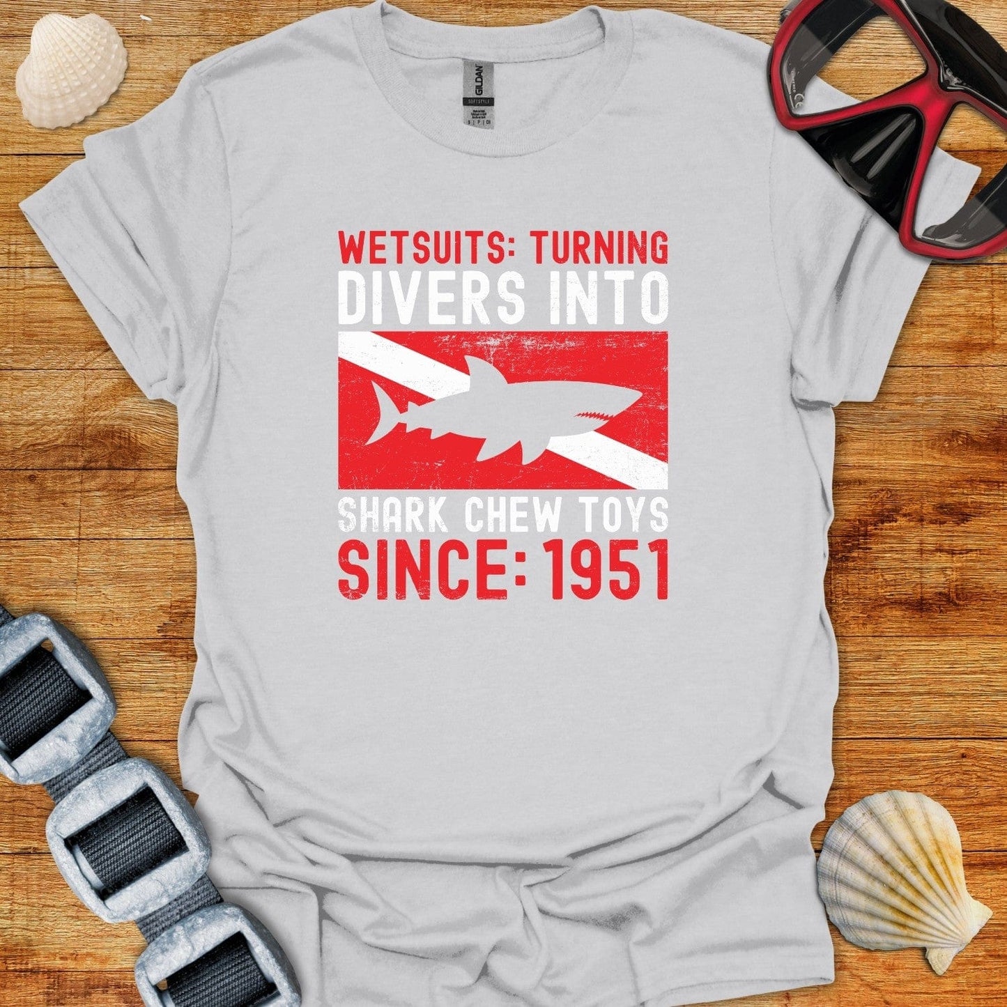 T-Shirt Ice Grey / S Shark Chew Toy