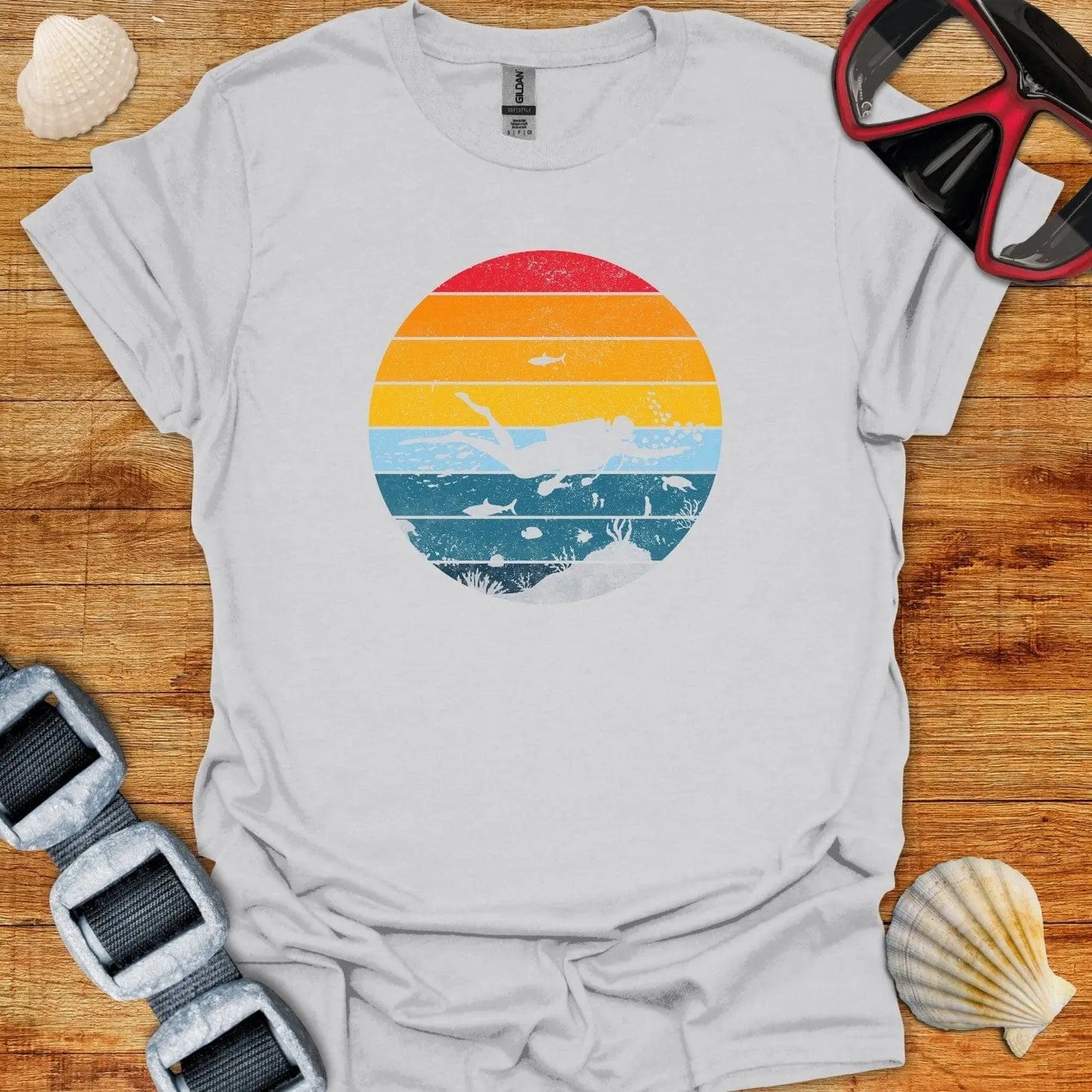 T-Shirt Ice Grey / S Sunset Diver