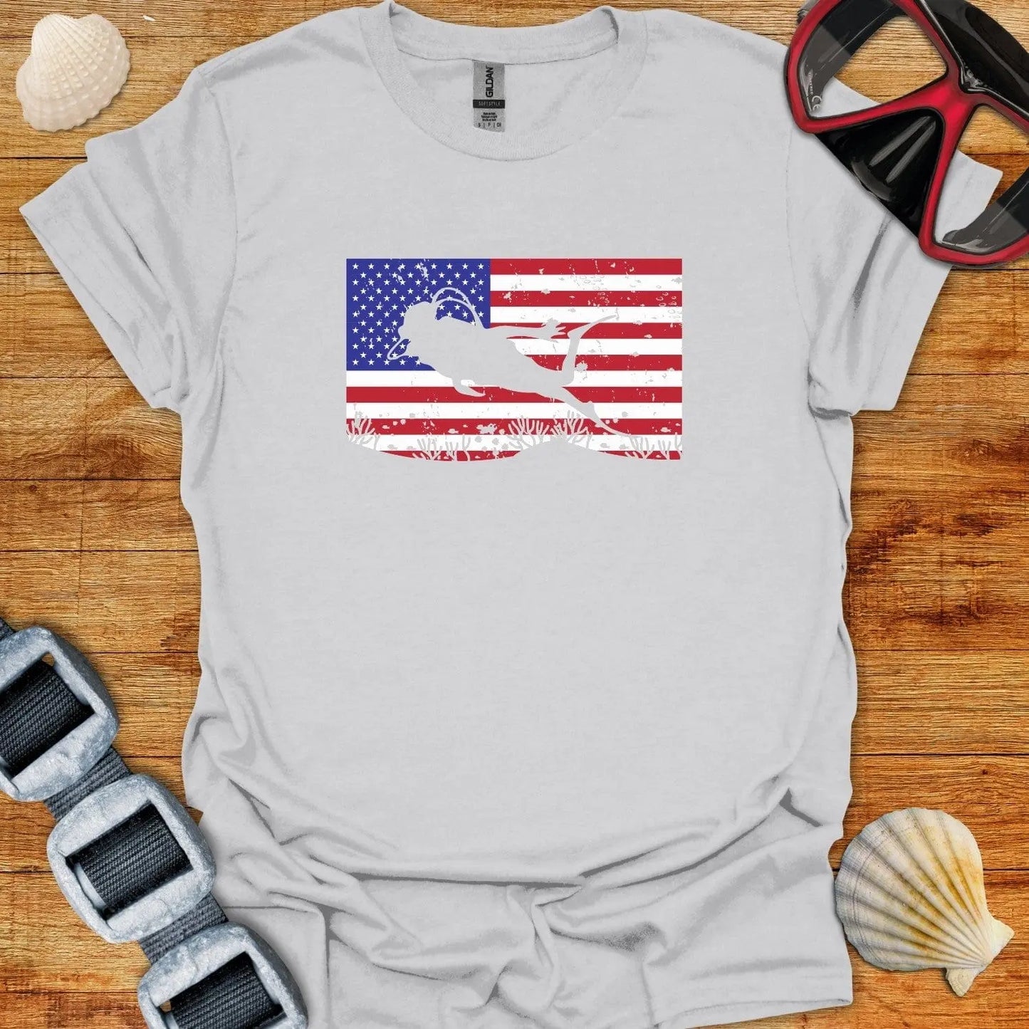 T-Shirt Ice Grey / S USA Dive