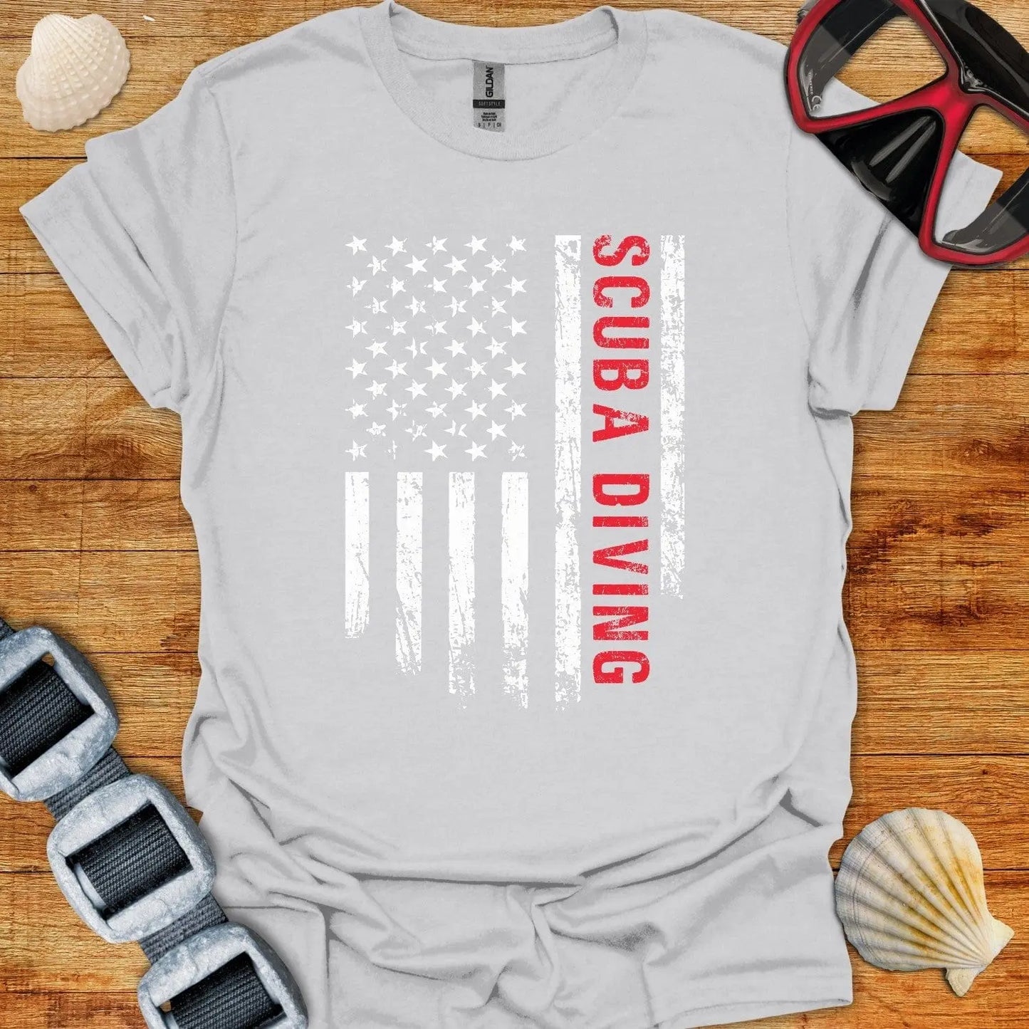 T-Shirt Ice Grey / S USA Scuba Diving