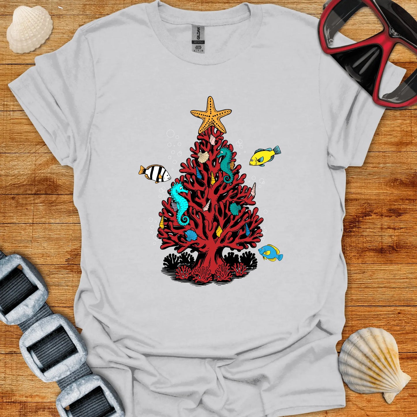 T-Shirt Ice Grey / S Xmas Dive Tree T-Shirt